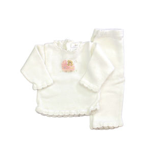 Antonella Kids Girls White | Pink | Monkey Apparel Sets size: 0-3 Months